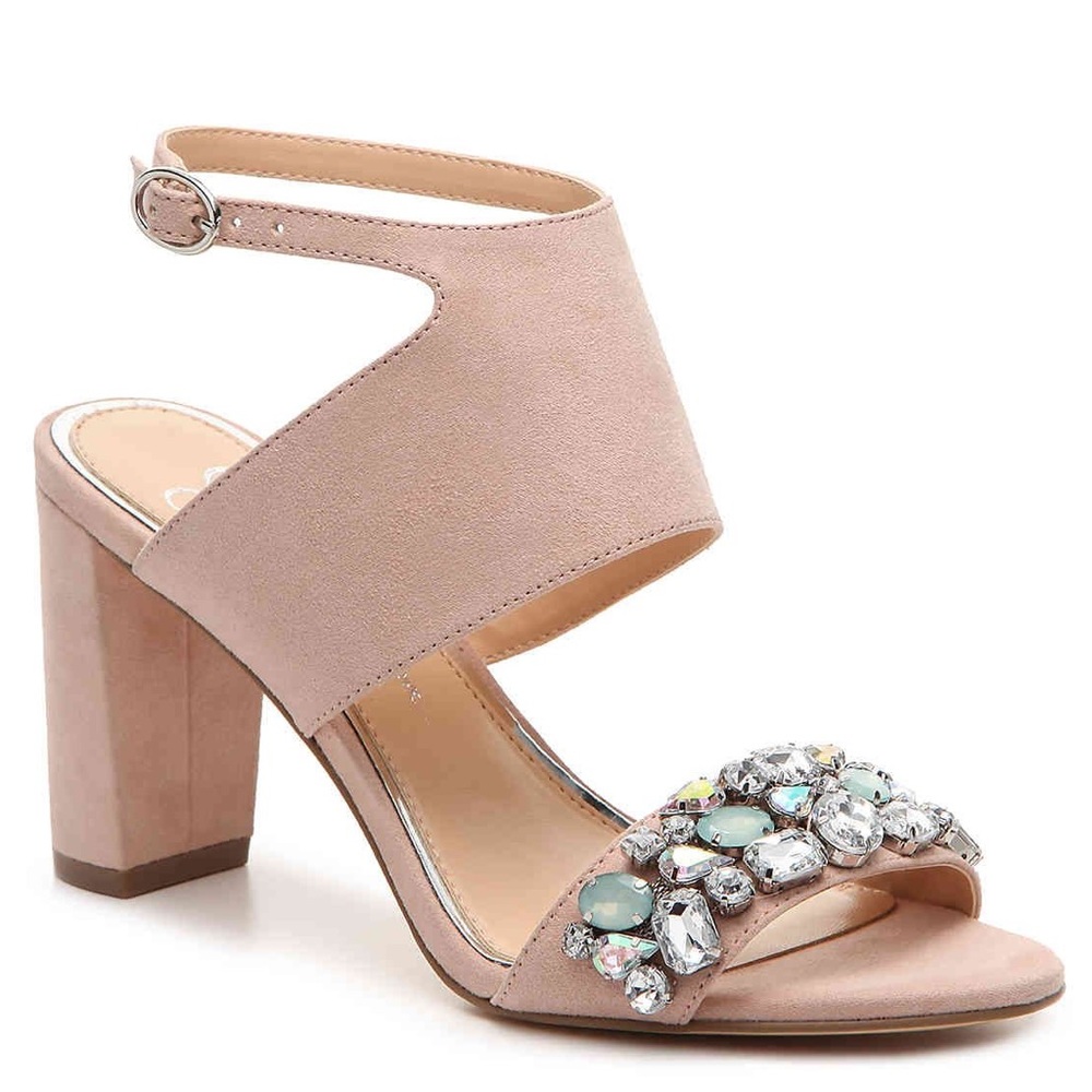 Jessica Simpson Jella Open-Toe Pink Slingback Block Heels